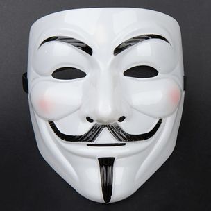 V for Vendetta Mask, White Anonymous Guy Fawkes Mask