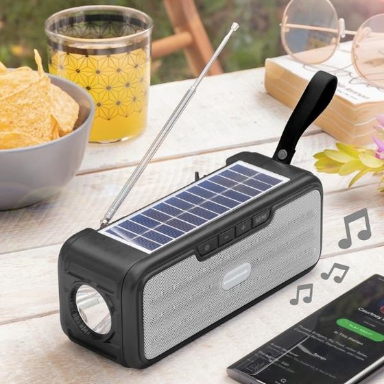 Sunker Solar-Powered Wireless Speaker with LED Torch