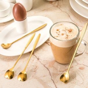 Golden Heart Spoons with Long Handles (Set of 4)