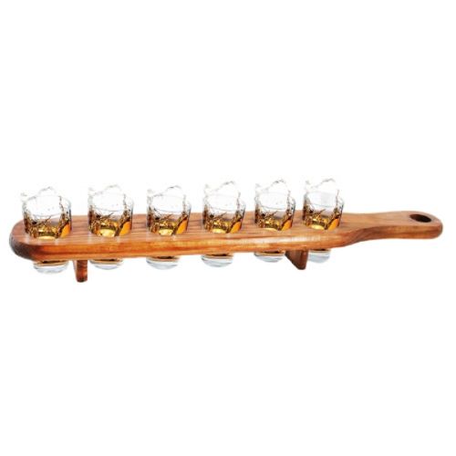 Shooter Glasses with Wooden Slat