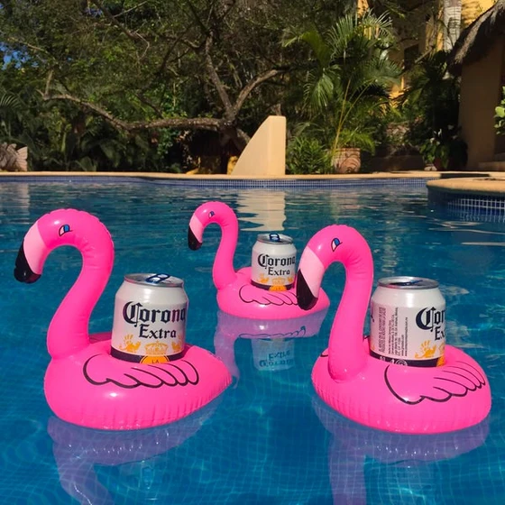 Inflatable Flamingo Drink Holder (Set of 3)