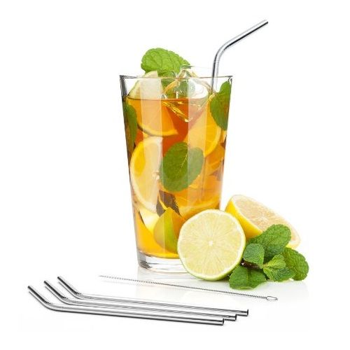 Stainless Steel Drinking Straws with a Brush (2 pieces)