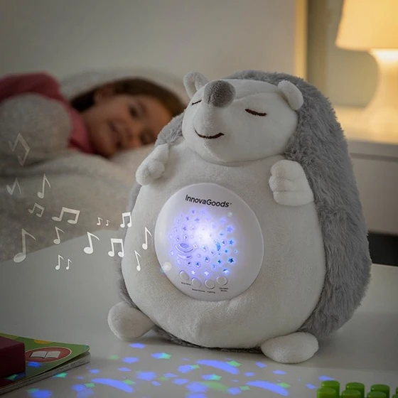 Hedgehog Soft Toy with White Noise and Nightlight Projector