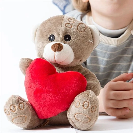 Red Heart Plush Bear