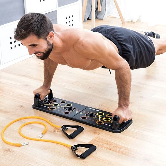 Pulsher Push-Up Board with Resistance Bands