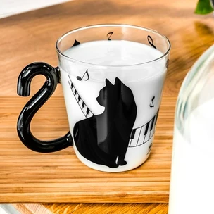 Cat Glass with Tail Handle