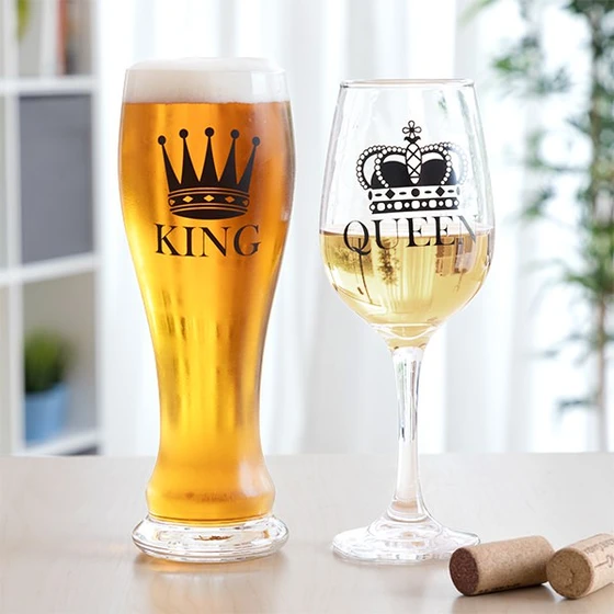 King & Queen Drinking Glass Set