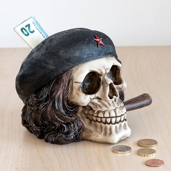 Savings Bank Skull - Freedom Fighter with Cigar