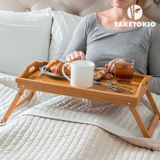 Bamboo Serving Tray for Bed
