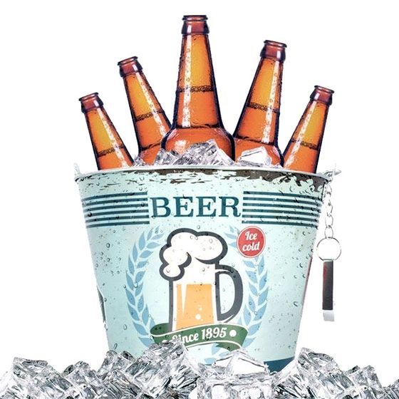 Metal Beer Bucket with Bottle Opener