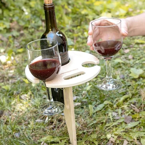 Winnek Folding and Portable Wine Table for Outdoors